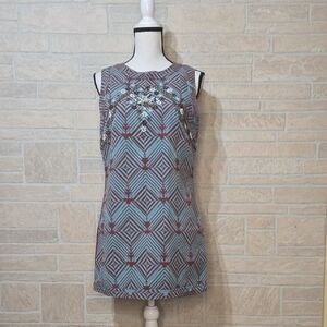 Free People New Romantics Beaded Sleeveless Tunic Dress Top Size M